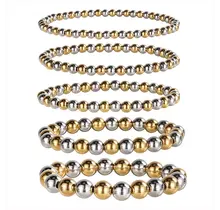 Stainless Steel Armband Two Tone Kralen – Goud & Zilver Ball Bracelet