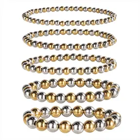 Two Tone Stainless Steel Balls Bracelet