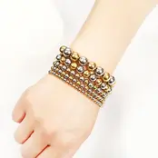Two Tone Stainless Steel Balls Bracelet