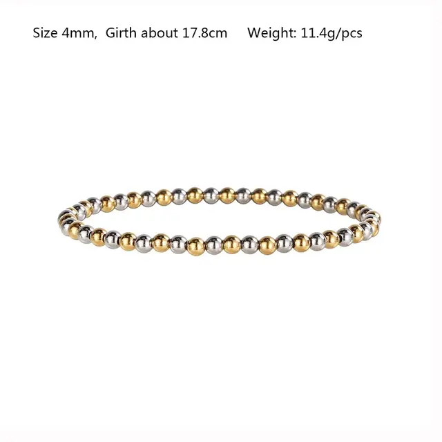 Stainless Steel Armband Two Tone Kralen – Goud & Zilver Ball Bracelet