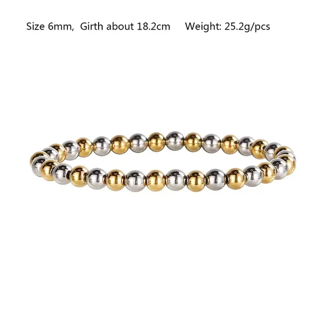 Stainless Steel Armband Two Tone Kralen – Goud & Zilver Ball Bracelet