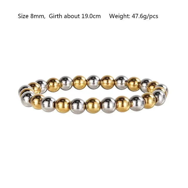 Stainless Steel Armband Two Tone Kralen – Goud & Zilver Ball Bracelet