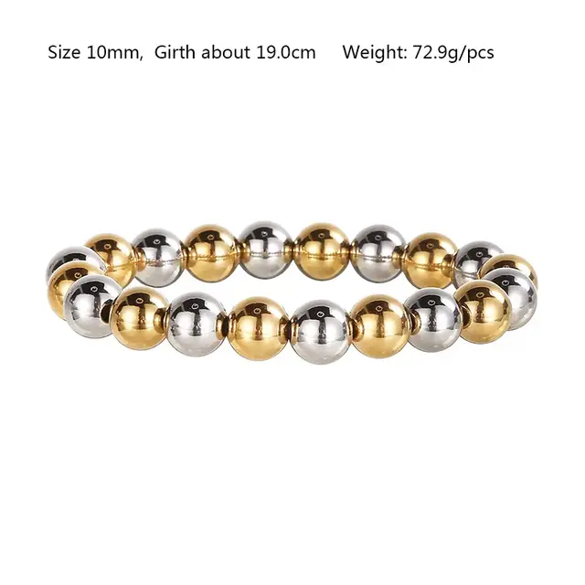 Stainless Steel Armband Two Tone Kralen – Goud & Zilver Ball Bracelet