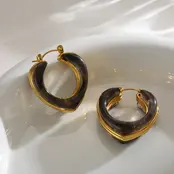 Stainless Steel V Shape Earrings