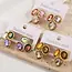 Goodies Goudkleurige stainless steel oorbellen met multicolor stenen – statement studs