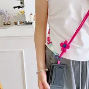 Telefoonkoord Bloem Lang Roze