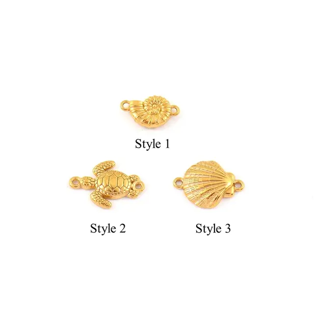 Stainless Steel Enkelbandje Schelp & Schildpad Goud – Bolletjes Ketting Waterproof