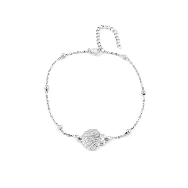 Stainless Steel Enkelbandje Schelp & Schildpad Zilver – Bolletjes Ketting Waterproof