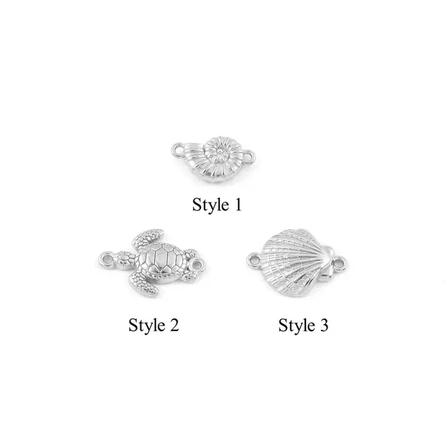 Stainless Steel Enkelbandje Schelp & Schildpad Zilver – Bolletjes Ketting Waterproof