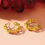 Two Tone Chain Earrings