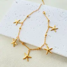 Stainless Steel Enkelbandje Zeester – Starfish Bedels Goud