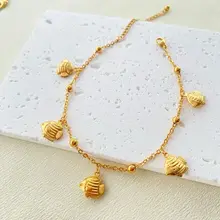 Stainless Steel Enkelbandje Visjes – Sea Life Bedels Goud