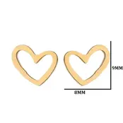 Stainless Steel Hart Oorstekers Open – Minimalistische Studs Goud/Zilver