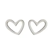 Stainless Steel Hart Oorstekers Open – Minimalistische Studs Goud/Zilver