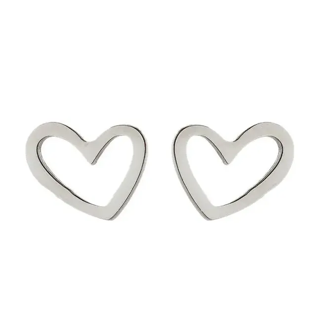 Stainless Steel Hart Oorstekers Open – Minimalistische Studs Goud/Zilver