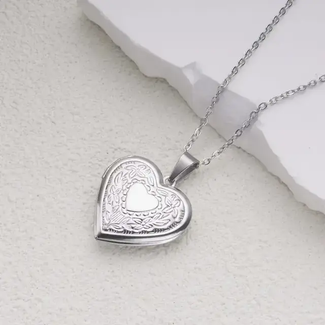 Stainless Steel Hart Medaillon Ketting – Openklapbare Foto Hanger Waterproof