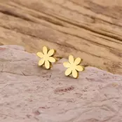 Stainless Steel Daisy Oorstekers – Bloem Studs Goud/Zilver