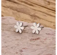 Stainless Steel Daisy Oorstekers – Bloem Studs Goud/Zilver