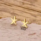 Stainless Steel Zeester Oorstekers – Starfish Studs Goud/Zilver