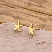 Stainless Steel Zeester Oorstekers – Starfish Studs Goud/Zilver