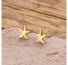 Stainless Steel Zeester Oorstekers – Starfish Studs Goud/Zilver
