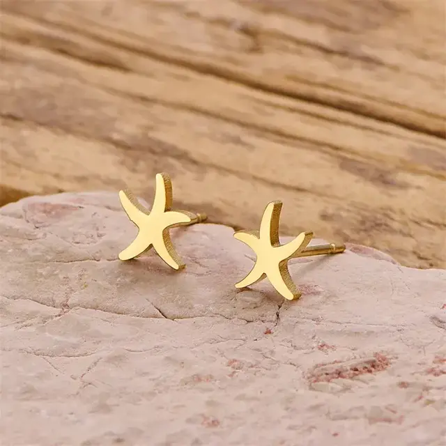 Stainless Steel Zeester Oorstekers – Starfish Studs Goud/Zilver