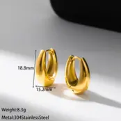 Stainless Steel Two Tone Oorringen Klein – Oval Hoops Goud/Zilver