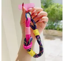 Telefoonkoord Kleurrijk – Trendy Phone Strap met Karabijnhaak Blue Purple