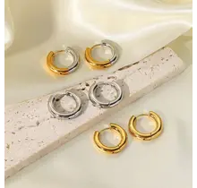 Stainless Steel Basic Hoops Oorbellen – Goud & Zilverkleurig 20 mm