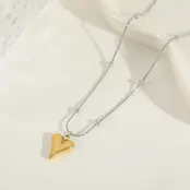 Stainless Steel Hart Ketting Minimalistisch – Two Tone Hanger Ketting