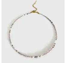 Fijne Kralenketting Lila – Stainless Steel Sluiting – 40+5 cm