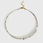 Fijne Kralenketting Lila – Stainless Steel Sluiting – 40+5 cm