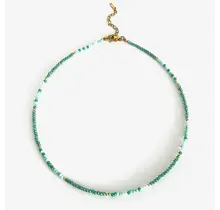 Fijne Kralenketting Mintgroen – Stainless Steel Sluiting – 40+5 cm