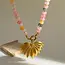 Goodies Stainless Steel Ketting Bloem Hanger met Kralen – Pastel Statement Ketting