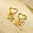 Goodies Stainless Steel Oorbellen Hart Hoops met Zeester – Goudkleurig