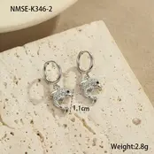 Stainless Steel Oorbellen Dolfijn Bedel met Zirkonia – Goud & Zilver