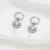Stainless Steel Oorbellen Dandelion Silhouet – Goud & Zilver
