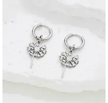 Stainless Steel Oorbellen Dandelion Silhouet – Goud & Zilver
