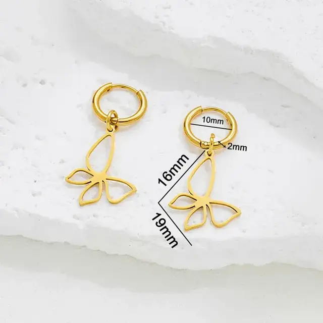 Stainless Steel Oorbellen Vlinder Cut-Out – Goud & Zilver
