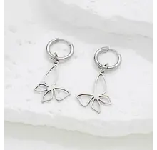 Stainless Steel Oorbellen Vlinder Cut-Out – Goud & Zilver