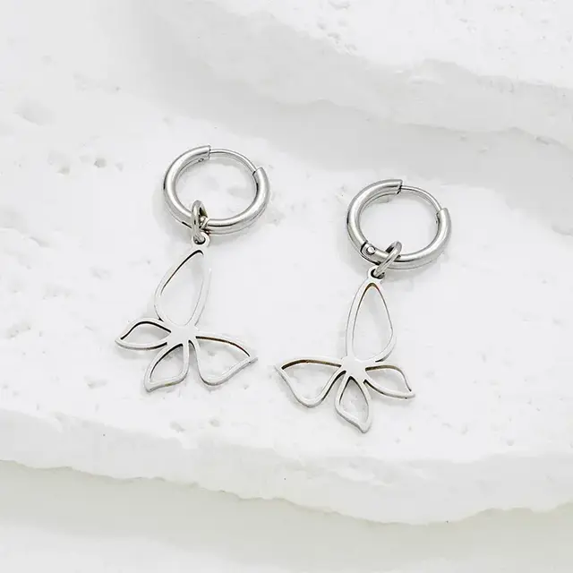 Stainless Steel Oorbellen Vlinder Cut-Out – Goud & Zilver