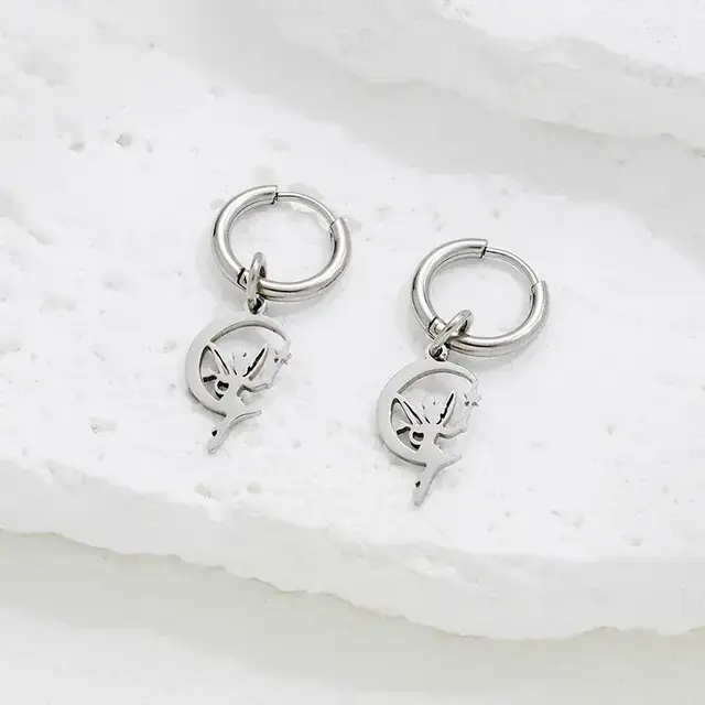 Stainless Steel Oorbellen Tinkerbell Hanger – Goud & Zilver