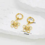 Stainless Steel Oorbellen Open Bloem – Goud & Zilver