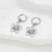 Stainless Steel Oorbellen Open Bloem – Goud & Zilver