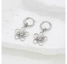 Stainless Steel Oorbellen Open Bloem – Goud & Zilver