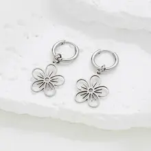 Stainless Steel Oorbellen Open Bloem – Goud & Zilver