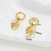 Stainless Steel Oorbellen Blad Design – Goud & Zilver