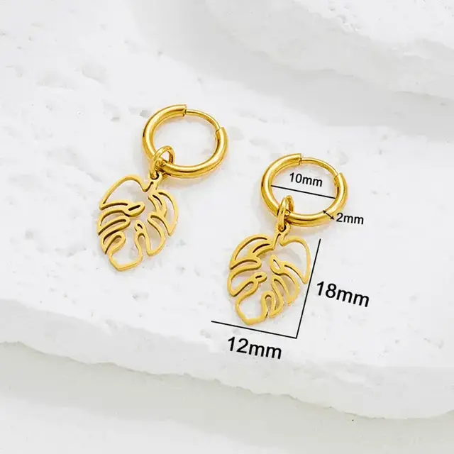 Stainless Steel Oorbellen Blad Design – Goud & Zilver