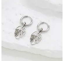 Stainless Steel Oorbellen Blad Design – Goud & Zilver