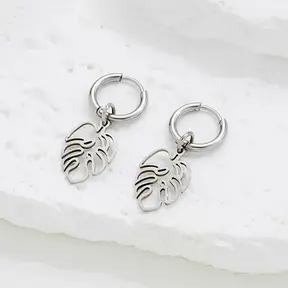 Stainless Steel Oorbellen Blad Design – Goud & Zilver